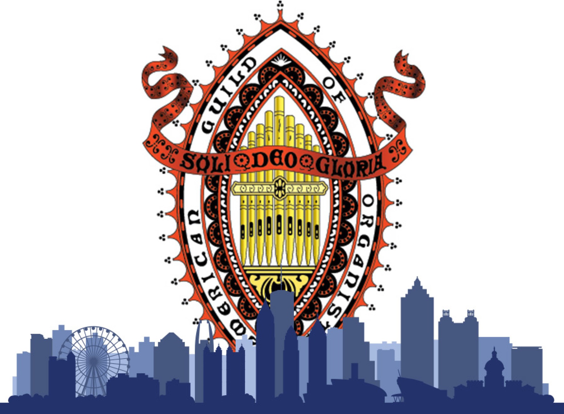 American Guild of Organists seal with Atlanta skyline.