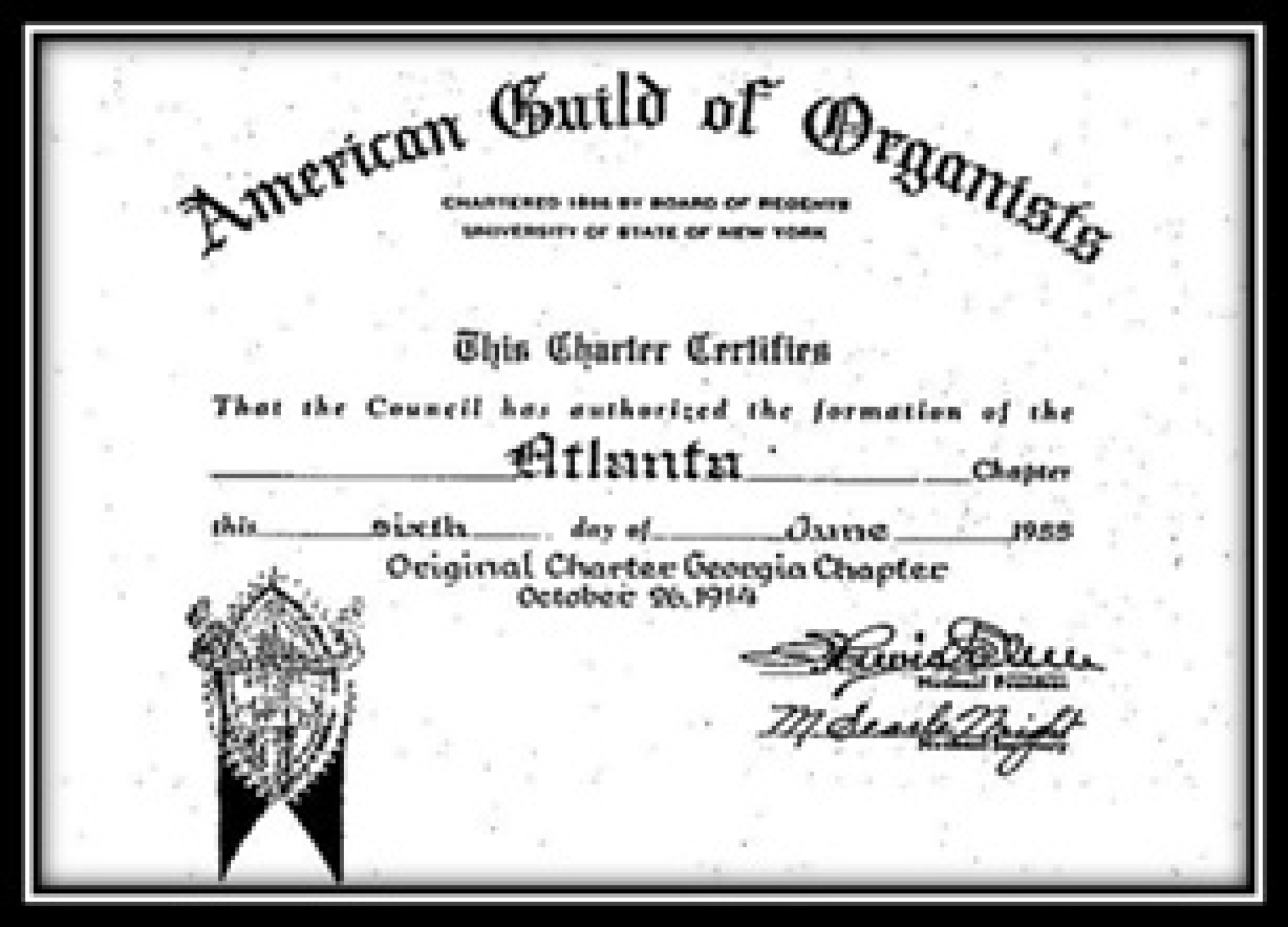 American Guild of Organists Charter